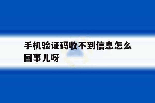 手机验证码收不到信息怎么回事儿呀 手机验证码收不到信息怎么回事儿呀