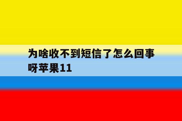 为啥收不到短信了怎么回事呀苹果11 为啥收不到短信了怎么回事呀苹果11