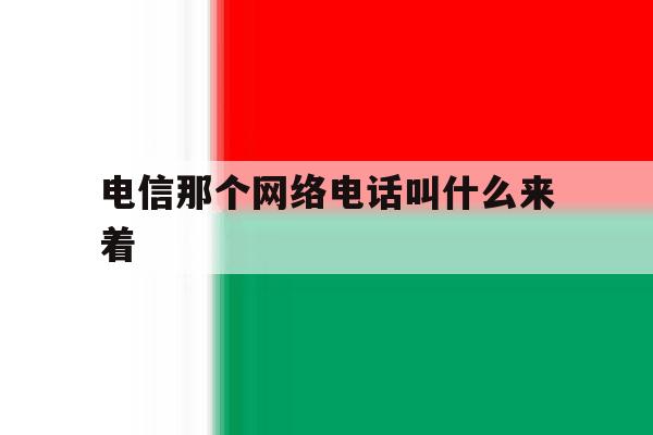 电信那个网络电话叫什么来着 电信那个网络电话叫什么来着