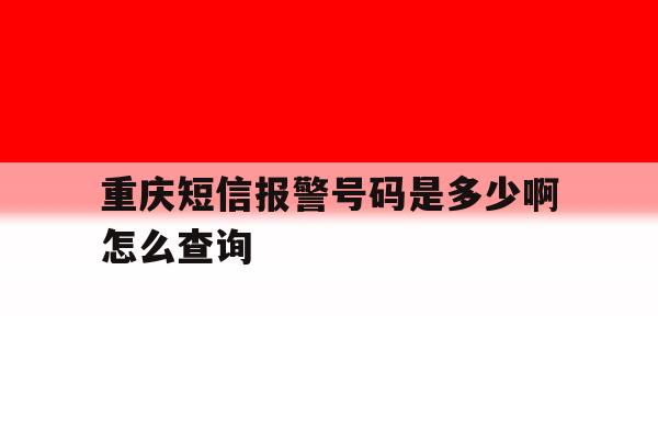 重庆短信报警号码是多少啊怎么查询的简单介绍 重庆短信报警号码是多少啊怎么查询的简单介绍