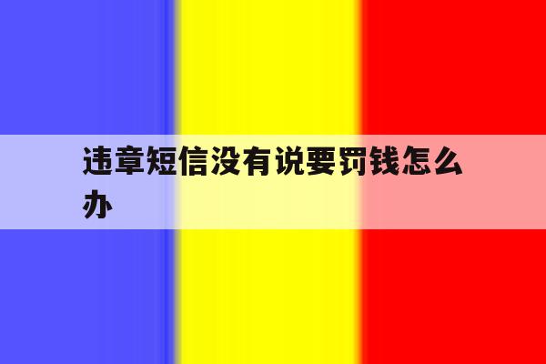违章短信没有说要罚钱怎么办 违章短信没有说要罚钱怎么办