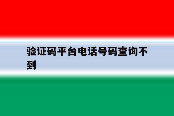 验证码平台电话号码查询不到 验证码平台电话号码查询不到