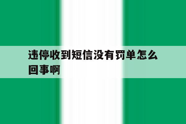 违停收到短信没有罚单怎么回事啊 违停收到短信没有罚单怎么回事啊