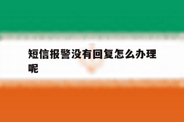 短信报警没有回复怎么办理呢的简单介绍 短信报警没有回复怎么办理呢的简单介绍