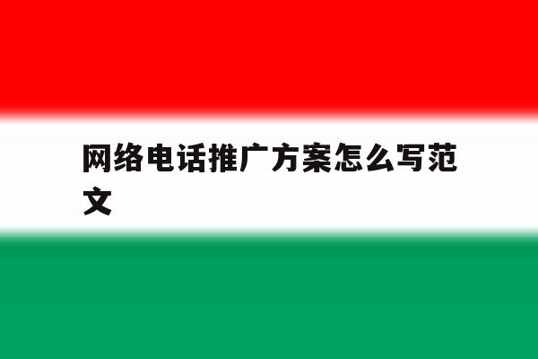 网络电话推广方案怎么写范文 网络电话推广方案怎么写范文