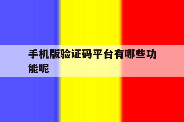 手机版验证码平台有哪些功能呢 手机版验证码平台有哪些功能呢