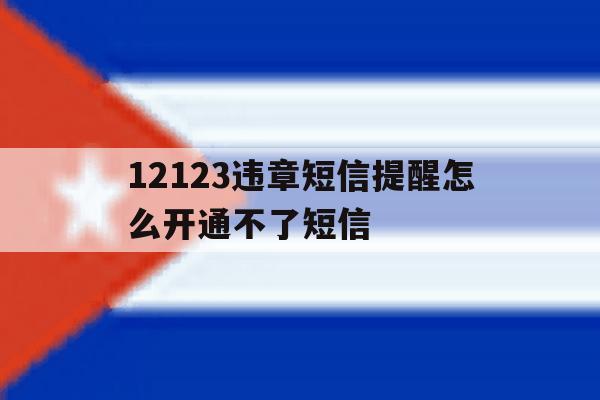 12123违章短信提醒怎么开通不了短信 12123违章短信提醒怎么开通不了短信