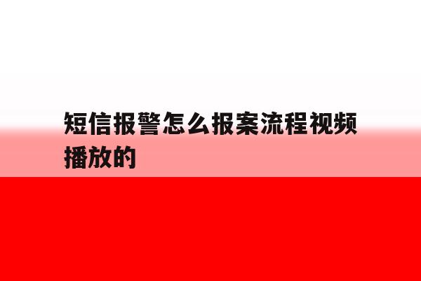 短信报警怎么报案流程视频播放的 短信报警怎么报案流程视频播放的