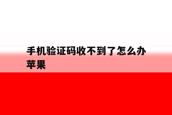 手机验证码收不到了怎么办苹果 手机验证码收不到了怎么办苹果