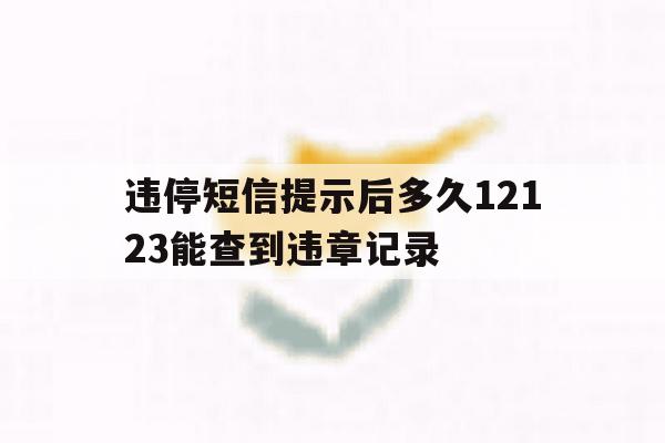 违停短信提示后多久12123能查到违章记录 违停短信提示后多久12123能查到违章记录