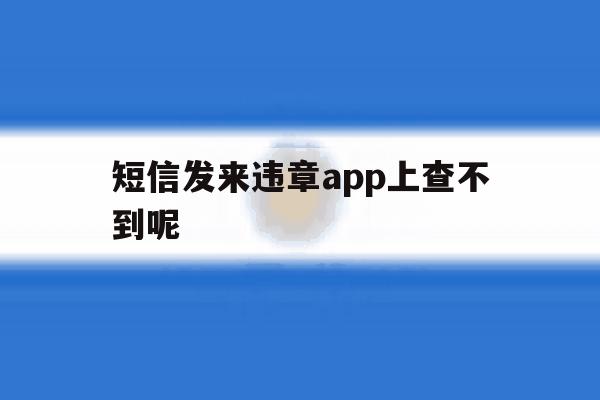 短信发来违章app上查不到呢 短信发来违章app上查不到呢