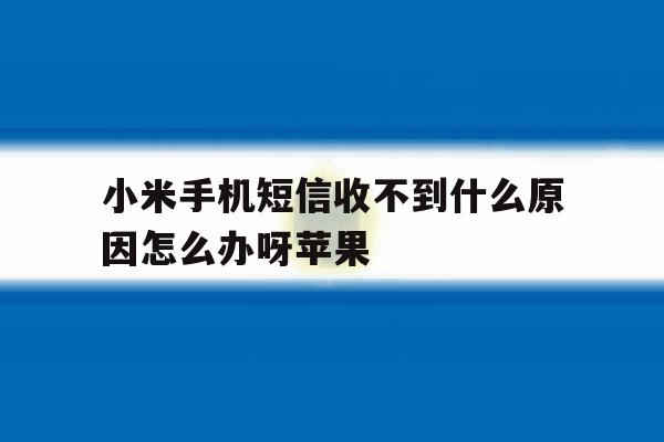 小米手机短信收不到什么原因怎么办呀苹果 小米手机短信收不到什么原因怎么办呀苹果