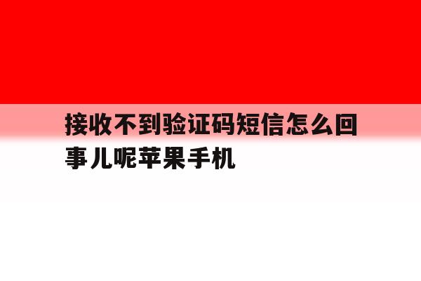 接收不到验证码短信怎么回事儿呢苹果手机的简单介绍 接收不到验证码短信怎么回事儿呢苹果手机的简单介绍