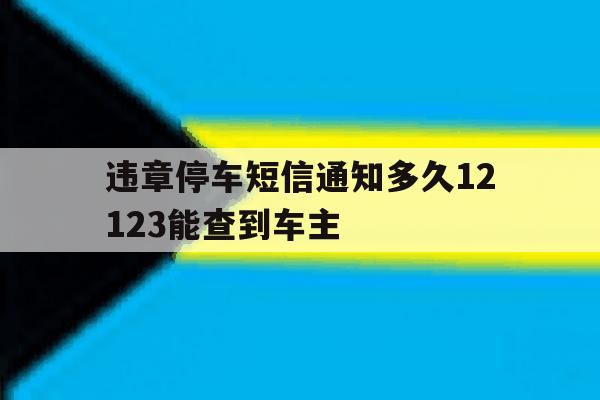 违章停车短信通知多久12123能查到车主 违章停车短信通知多久12123能查到车主