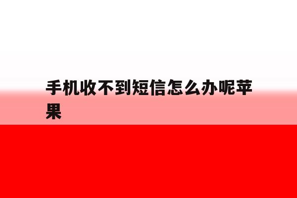 手机收不到短信怎么办呢苹果 手机收不到短信怎么办呢苹果