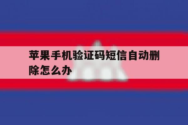 苹果手机验证码短信自动删除怎么办 苹果手机验证码短信自动删除怎么办