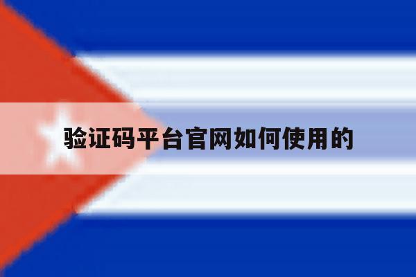 验证码平台官网如何使用的 验证码平台官网如何使用的