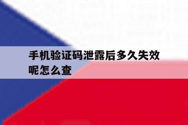 手机验证码泄露后多久失效呢怎么查 手机验证码泄露后多久失效呢怎么查