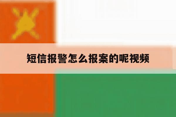 短信报警怎么报案的呢视频 短信报警怎么报案的呢视频