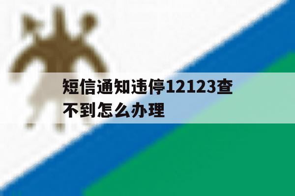 短信通知违停12123查不到怎么办理 短信通知违停12123查不到怎么办理