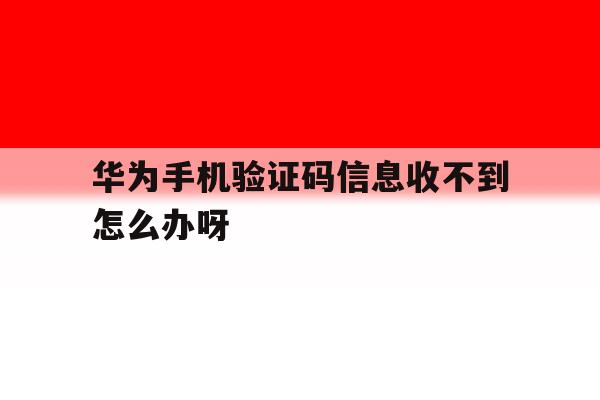 华为手机验证码信息收不到怎么办呀 华为手机验证码信息收不到怎么办呀