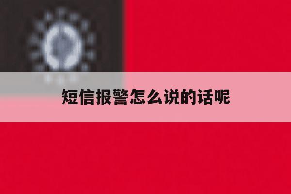 短信报警怎么说的话呢 短信报警怎么说的话呢