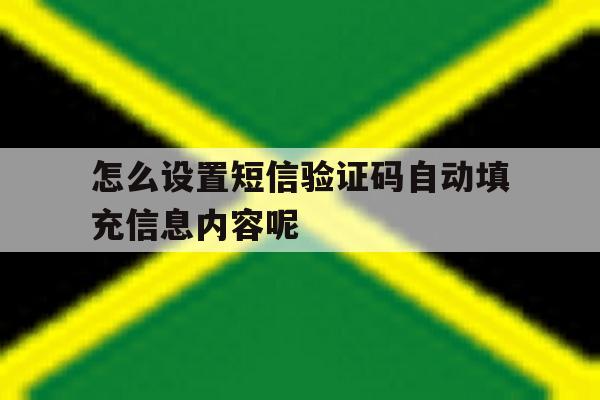 怎么设置短信验证码自动填充信息内容呢 怎么设置短信验证码自动填充信息内容呢