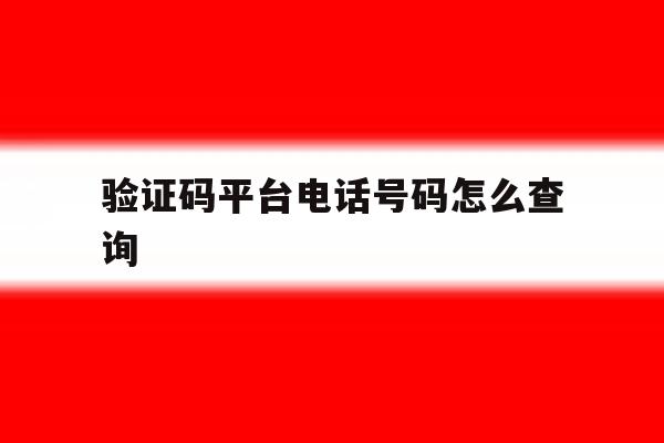 验证码平台电话号码怎么查询 验证码平台电话号码怎么查询