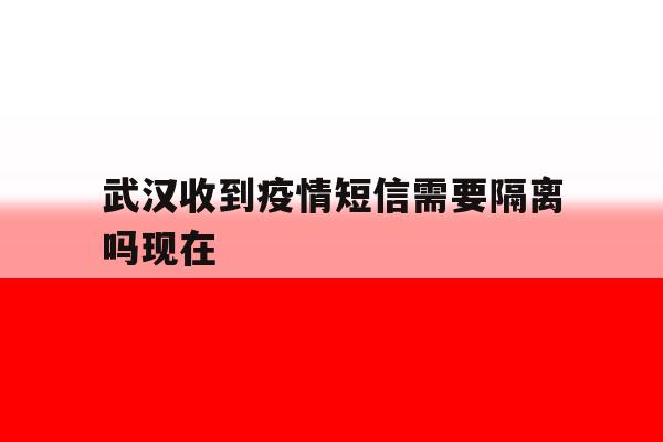 武汉收到疫情短信需要隔离吗现在 武汉收到疫情短信需要隔离吗现在