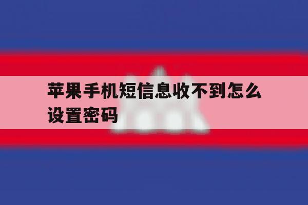 苹果手机短信息收不到怎么设置密码 苹果手机短信息收不到怎么设置密码