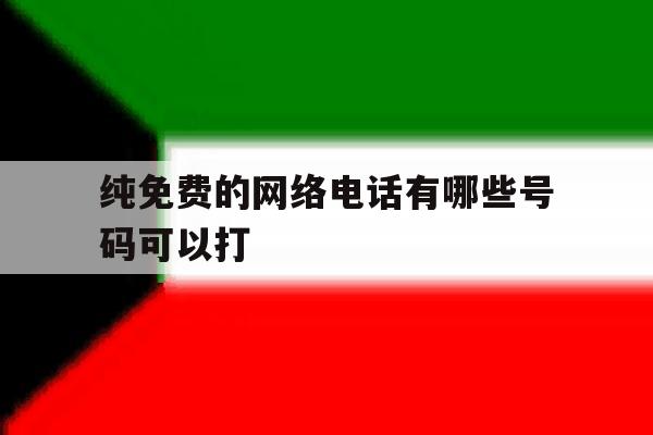 纯免费的网络电话有哪些号码可以打 纯免费的网络电话有哪些号码可以打