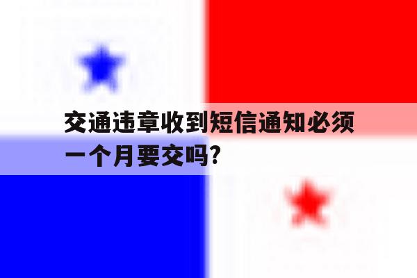 关于交通违章收到短信通知必须一个月要交吗?的信息 关于交通违章收到短信通知必须一个月要交吗?的信息