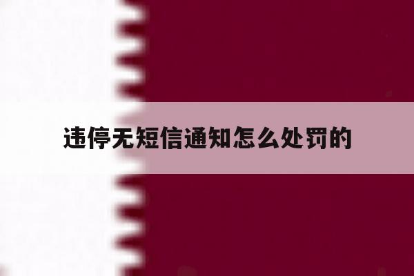 违停无短信通知怎么处罚的 违停无短信通知怎么处罚的