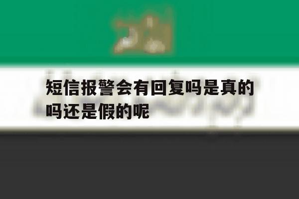 关于短信报警会有回复吗是真的吗还是假的呢的信息 关于短信报警会有回复吗是真的吗还是假的呢的信息