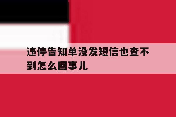 违停告知单没发短信也查不到怎么回事儿 违停告知单没发短信也查不到怎么回事儿