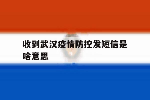 收到武汉疫情防控发短信是啥意思 收到武汉疫情防控发短信是啥意思