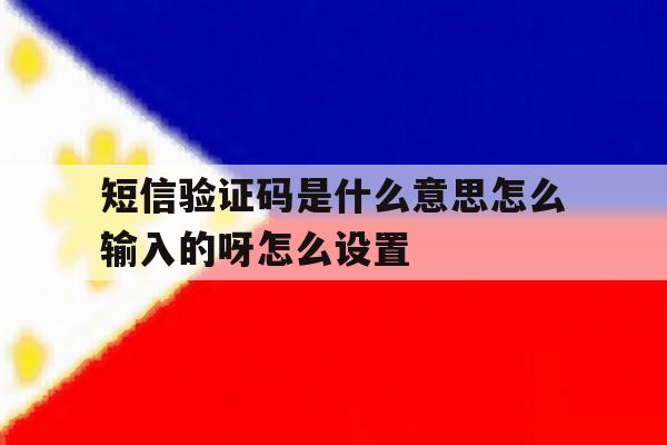 短信验证码是什么意思怎么输入的呀怎么设置 短信验证码是什么意思怎么输入的呀怎么设置