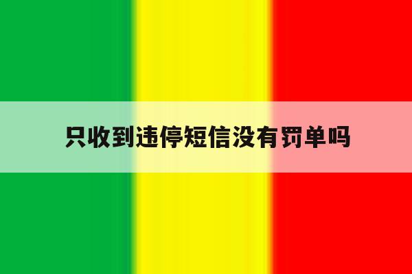 只收到违停短信没有罚单吗 只收到违停短信没有罚单吗