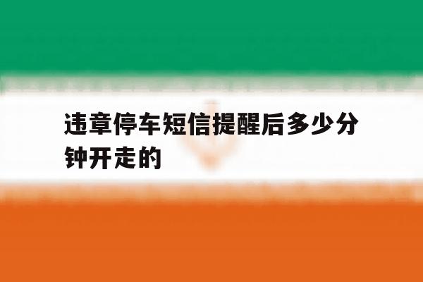 违章停车短信提醒后多少分钟开走的 违章停车短信提醒后多少分钟开走的