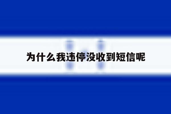 为什么我违停没收到短信呢 为什么我违停没收到短信呢