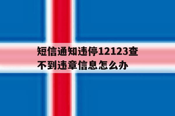 短信通知违停12123查不到违章信息怎么办 短信通知违停12123查不到违章信息怎么办