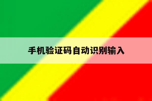 手机验证码自动识别输入 手机验证码自动识别输入
