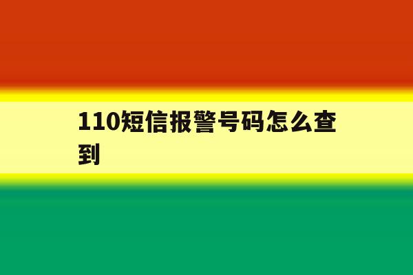 110短信报警号码怎么查到 110短信报警号码怎么查到
