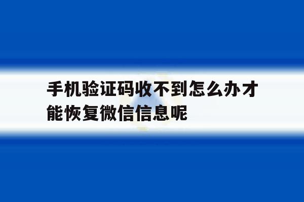 手机验证码收不到怎么办才能恢复微信信息呢的简单介绍 手机验证码收不到怎么办才能恢复微信信息呢的简单介绍