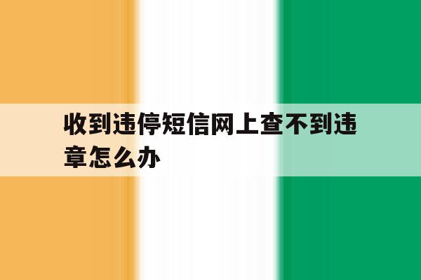 收到违停短信网上查不到违章怎么办 收到违停短信网上查不到违章怎么办