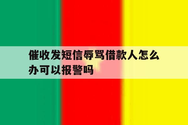 关于催收发短信辱骂借款人怎么办可以报警吗的信息 关于催收发短信辱骂借款人怎么办可以报警吗的信息