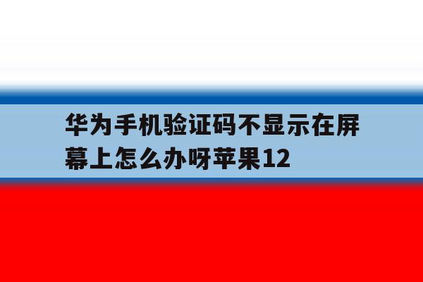 包含华为手机验证码不显示在屏幕上怎么办呀苹果12的词条 包含华为手机验证码不显示在屏幕上怎么办呀苹果12的词条