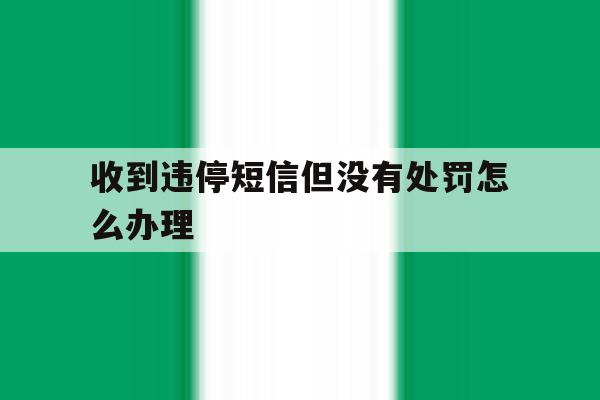 收到违停短信但没有处罚怎么办理 收到违停短信但没有处罚怎么办理