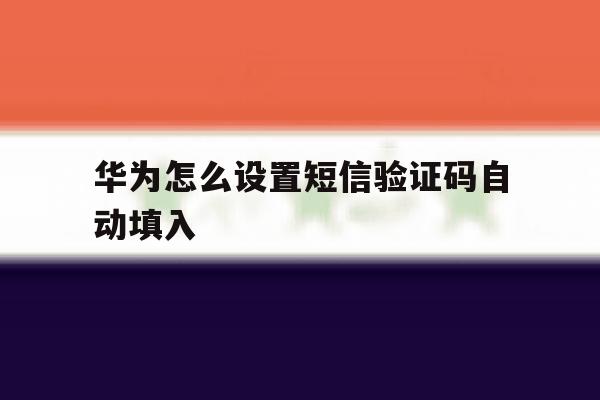 华为怎么设置短信验证码自动填入 华为怎么设置短信验证码自动填入
