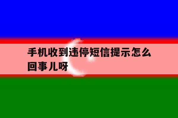 手机收到违停短信提示怎么回事儿呀 手机收到违停短信提示怎么回事儿呀